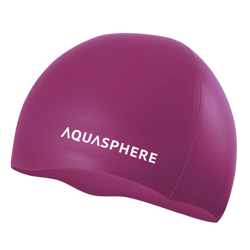Aquasphere Plain Silicone Swim Cap Dark Pink White