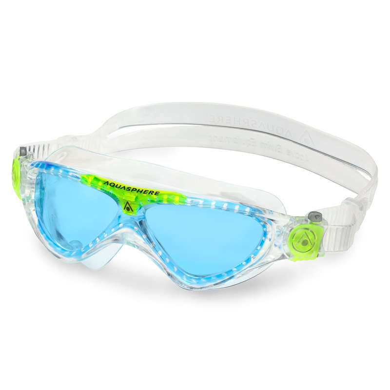 Aquasphere Vista Junior - Blue Tinted Lens - Transparent/Green Swim Mask