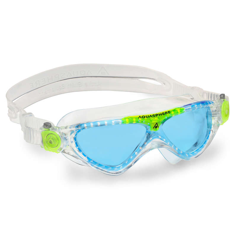 Aquasphere Vista Junior - Blue Tinted Lens - Transparent/Green Swim Mask