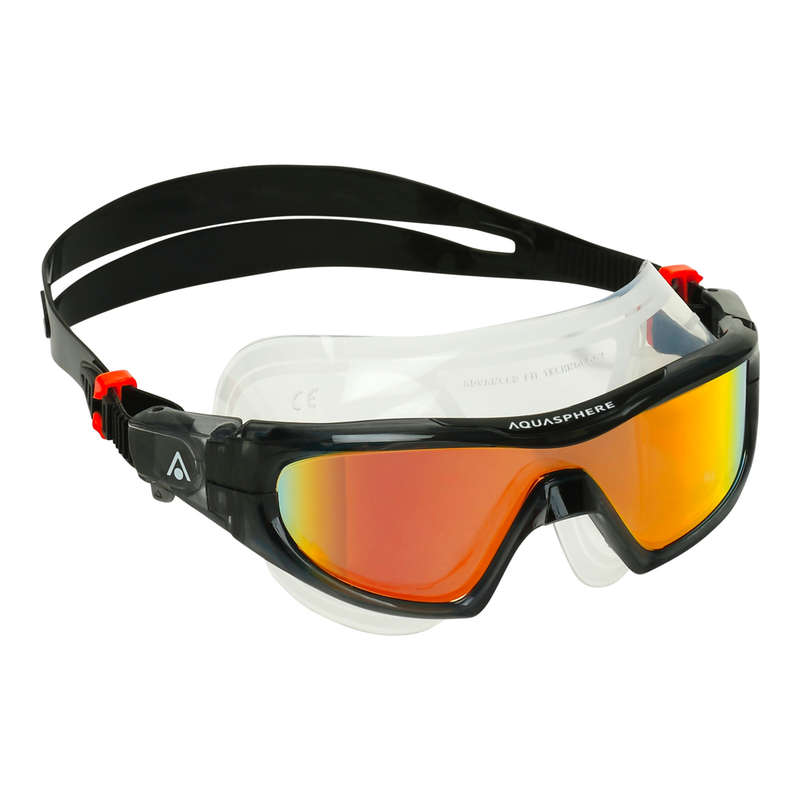 Aquasphere Vista Pro - Orange Titanium Mirrored Lens - Grey/Black Swim Mask