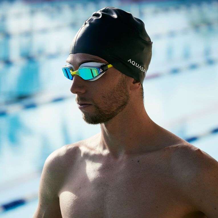 Aquasphere Fastlane - Yellow Titanium Mirrored Lens - Swim Racing Goggles