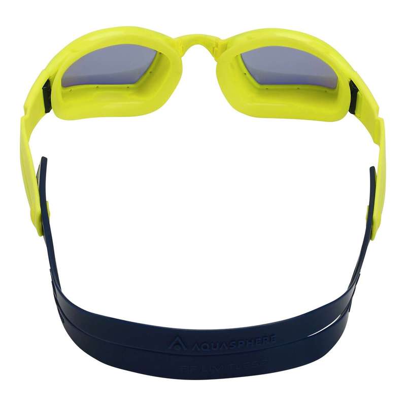 Aquasphere Ninja - Yellow Titanium Mirrored Lens - Bright-Yellow/Navy Swim Racing Goggles