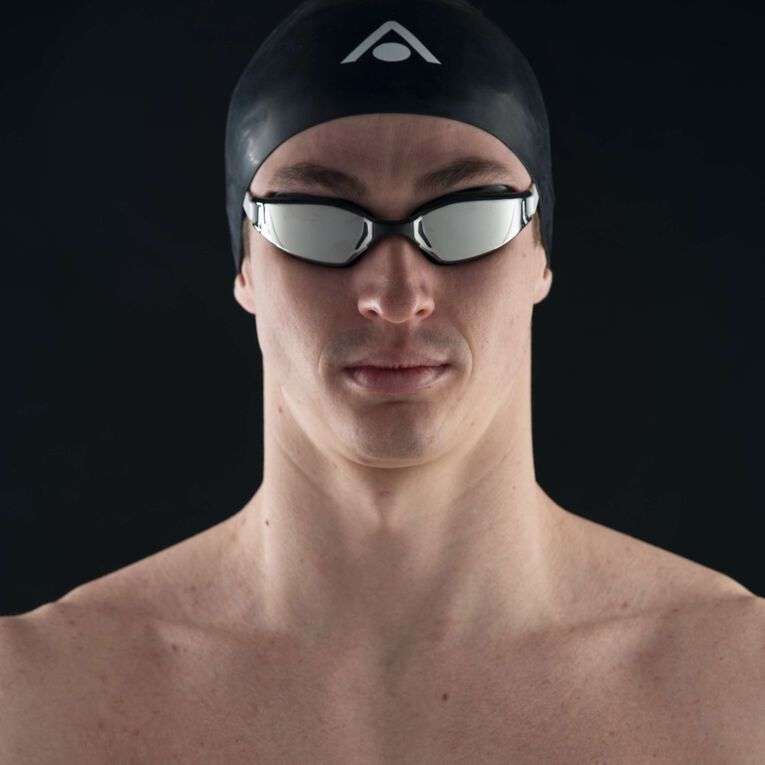 Aquasphere Xceed - Silver Titanium Mirrored Lens - Black/White Swim Racing Goggles