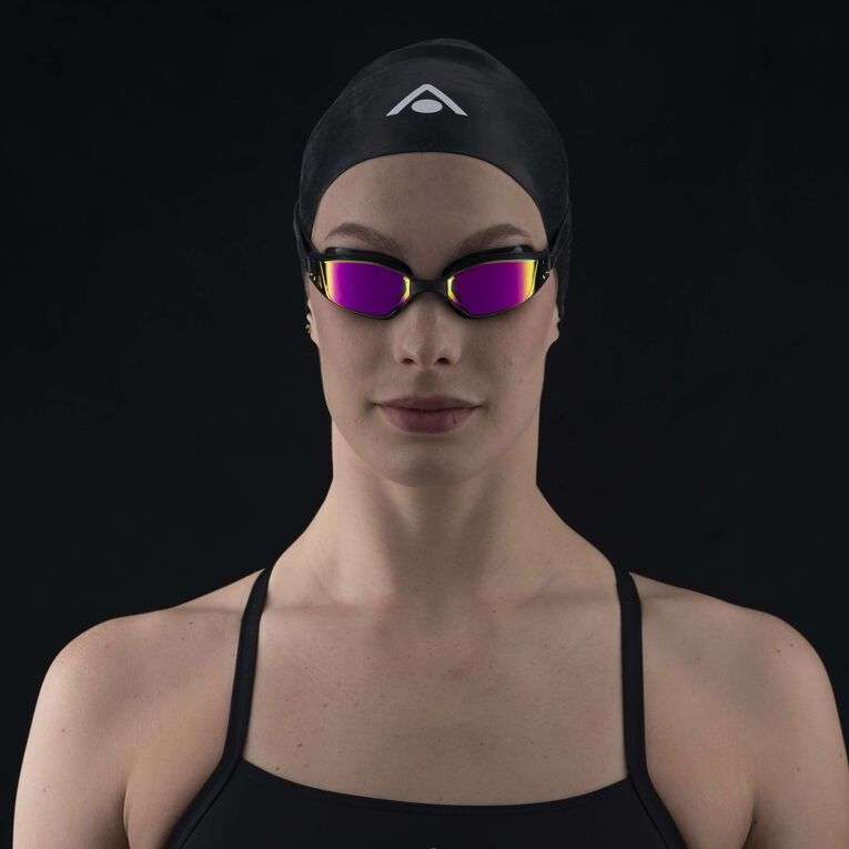 Aquasphere Xceed - Pink Titanium Mirrored Lens - Black/Black Racing Swim Goggles