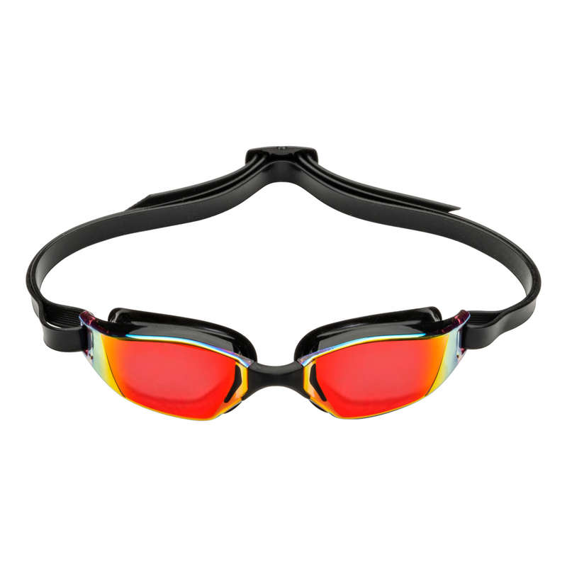 Aquasphere Xceed - Red Titanium Mirrored Lens - Black Swim Racing Goggles