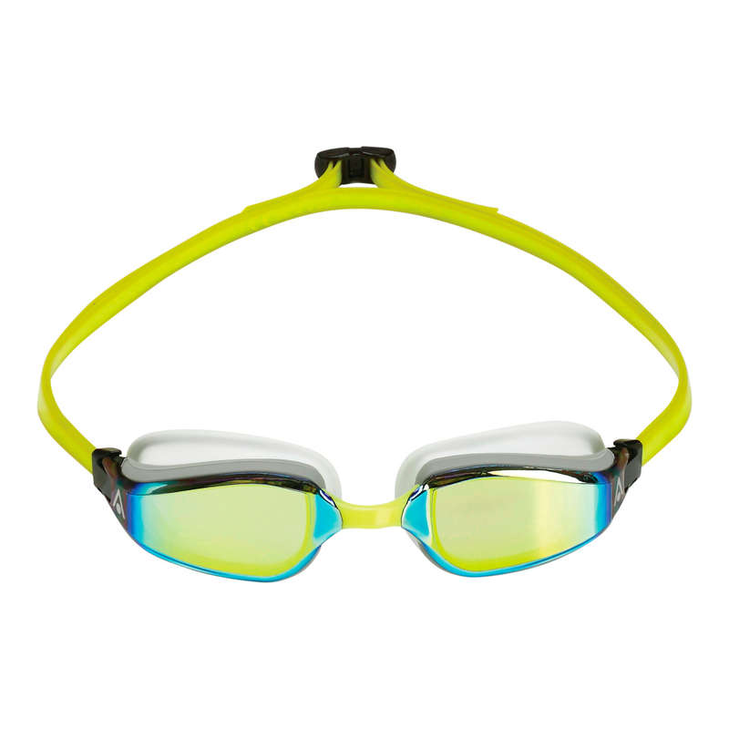 Aquasphere Fastlane - Yellow Titanium Mirrored Lens - White/Yellow Swim Racing Goggles