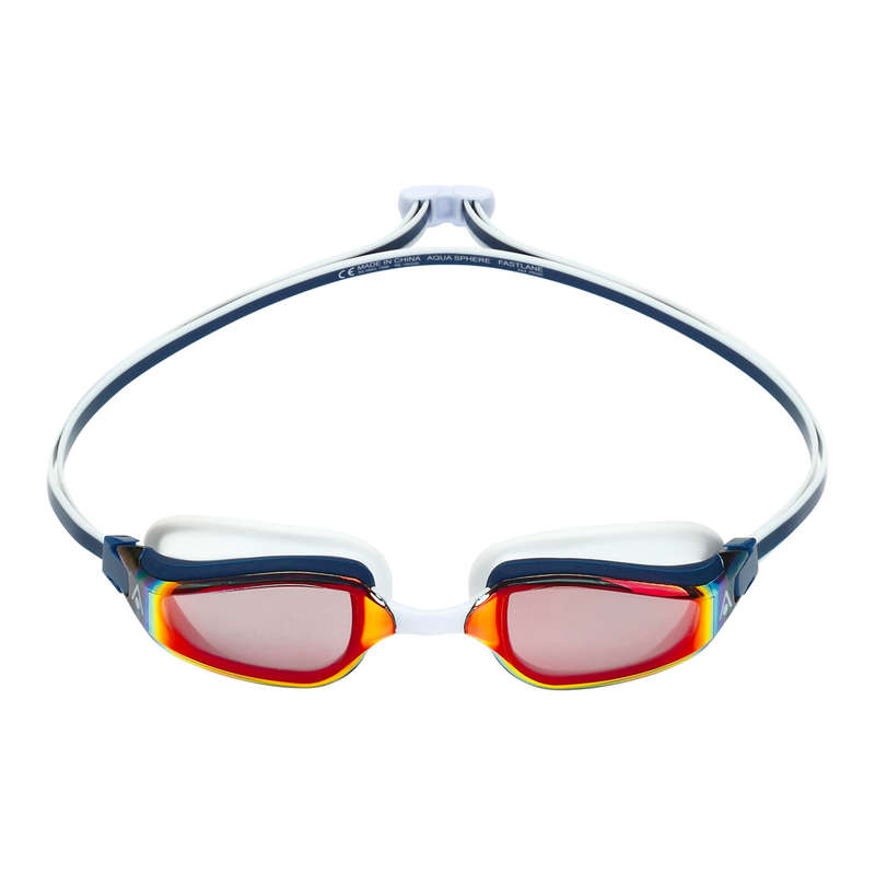 Aquasphere Fastlane - Red Titanium Mirrored Lens - Navy-Blue/Red Swim Racing Goggles