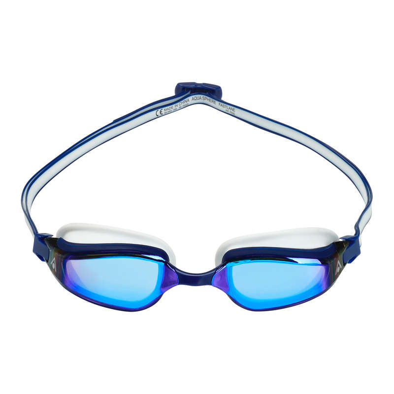 Aquasphere Fastlane - Blue Titanium Mirrored Lens - Blue/White Swim Racing Goggles
