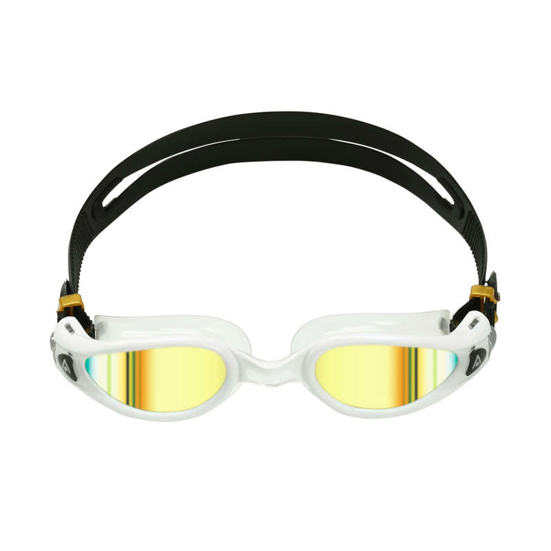 Aquasphere Kaiman Exo - Gold Titanium Mirrored Lens - White/Transparent Swim Goggles