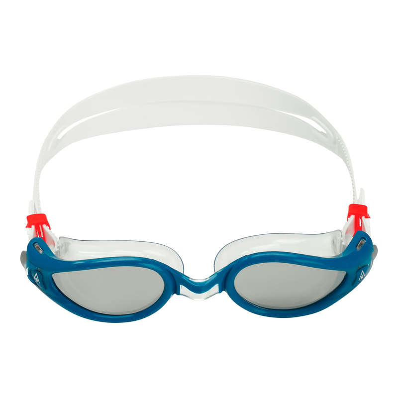 Aquasphere Kaiman Exo - Silver Titanium Mirrored Lens - Petrol/Transparent Swim Goggles