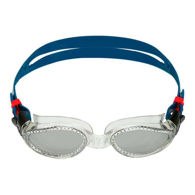 Aquasphere Kaiman - Silver Titanium Mirrored Lens - Clear/Petrol Swim Goggles