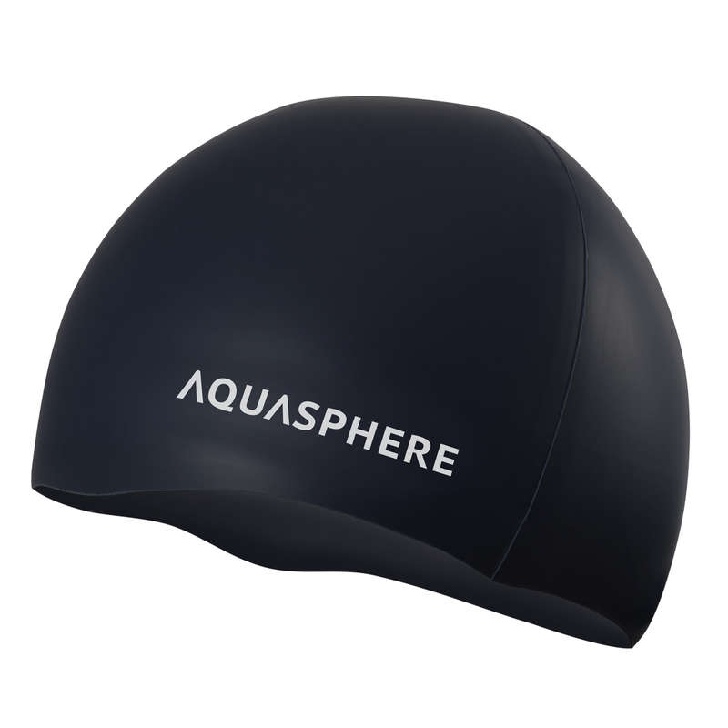 Aquasphere Plain Silicone Swim Cap Black White