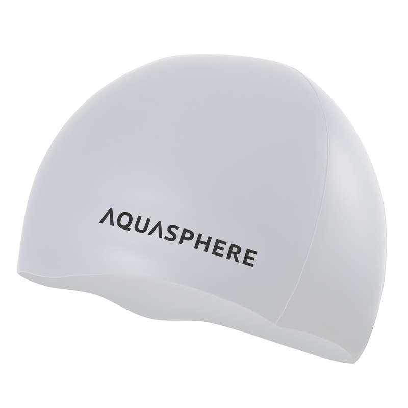 Aquasphere Plain Silicone Swim Cap White Black