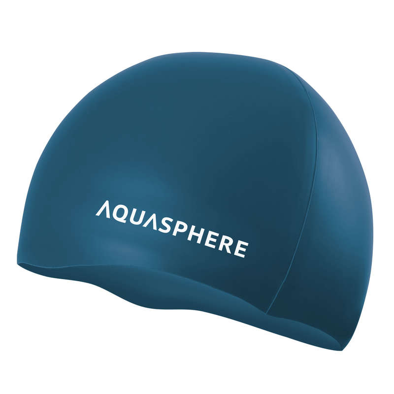 Aquasphere Plain Silicone Swim Cap Dark Green White