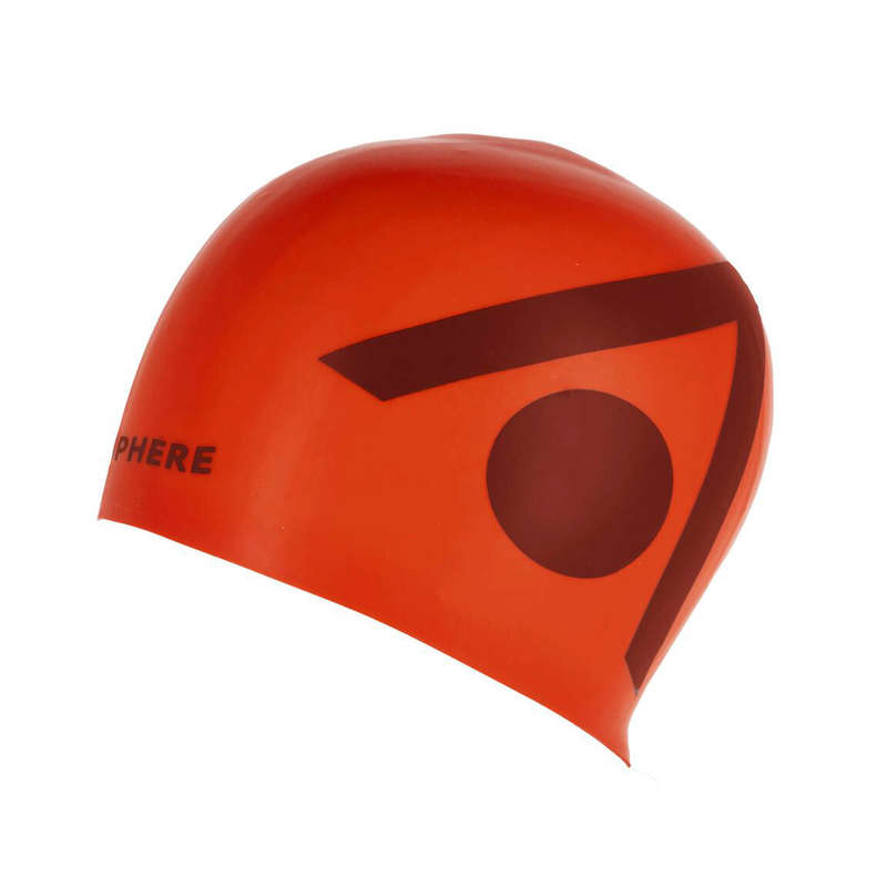 Aquasphere Tri Silicone Swim Cap Orange Red