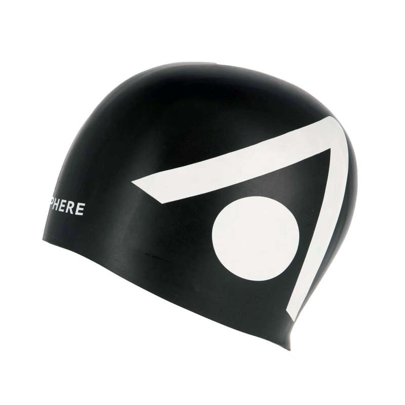 Aquasphere Tri Silicone Swim Cap Black White