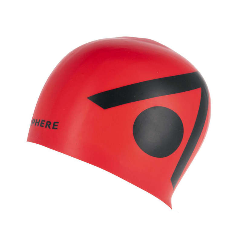 Aquasphere Tri Silicone Swim Cap Red Black