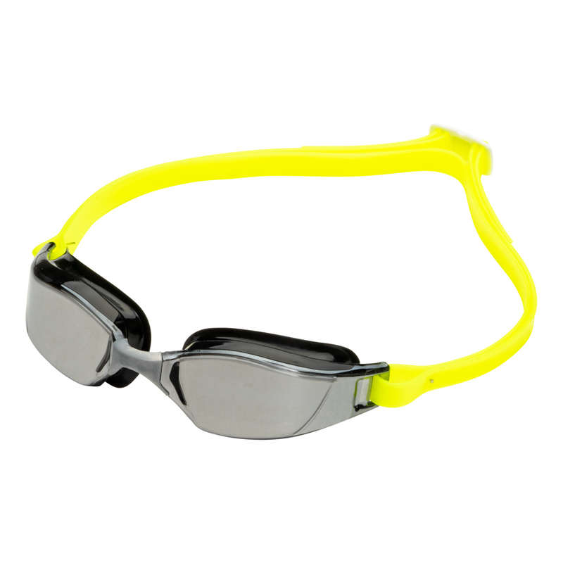 Aquasphere  Xceed - Silver Titanium Mirrored Lens - Black/Yellow Swim Racing Goggles