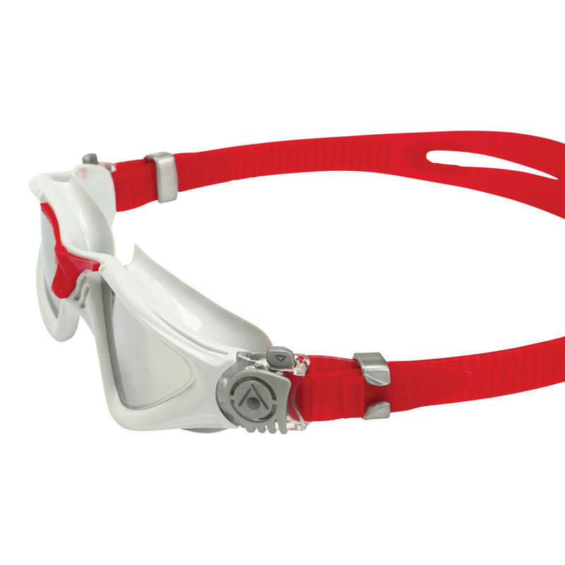 Aquasphere Kayenne - Silver Titanium Mirrored Lens - Grey/Red Swim Goggles