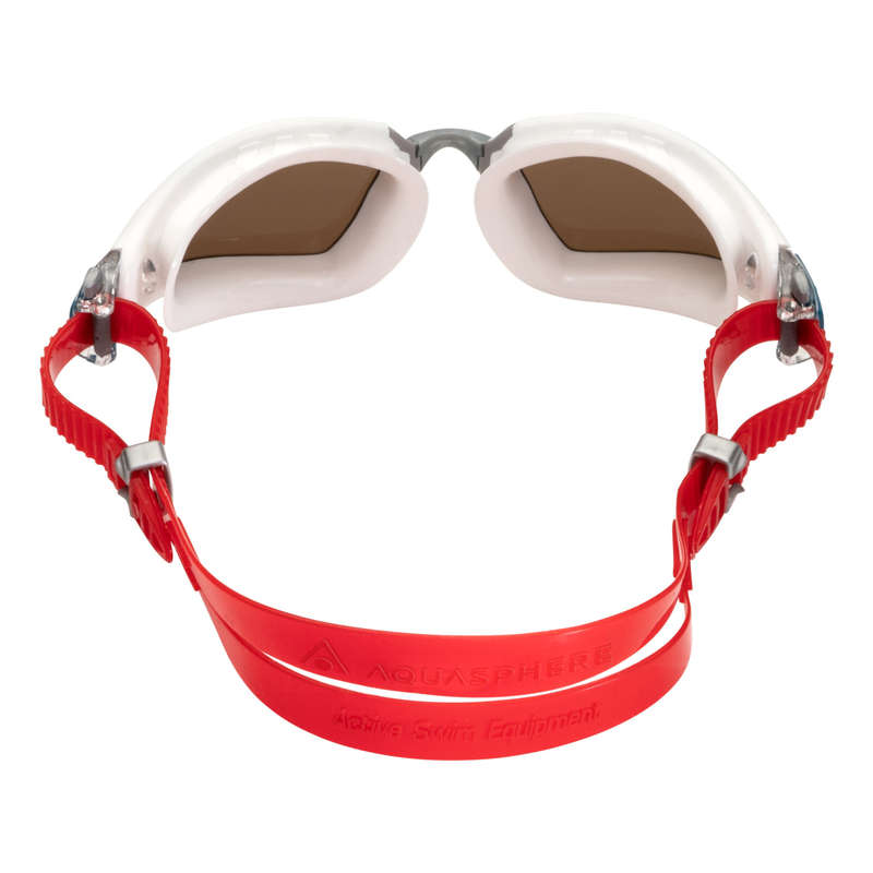 Aquasphere Kayenne Pro - Brown Polarized Lens - White/Red Swim Tri Goggles