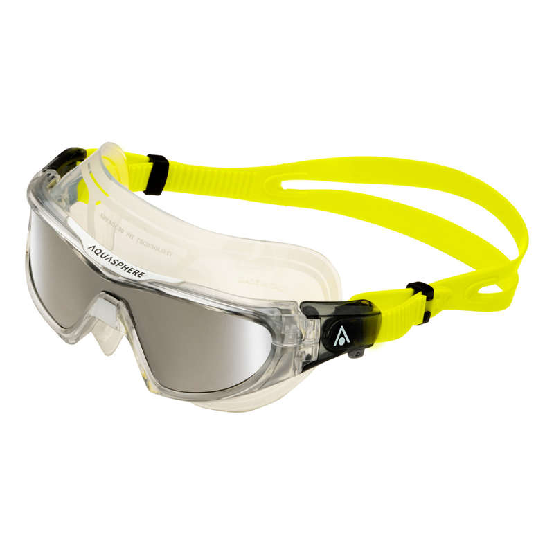 Aquasphere Vista Pro - Silver Titanium Mirrored Lens - Yellow Swim Mask
