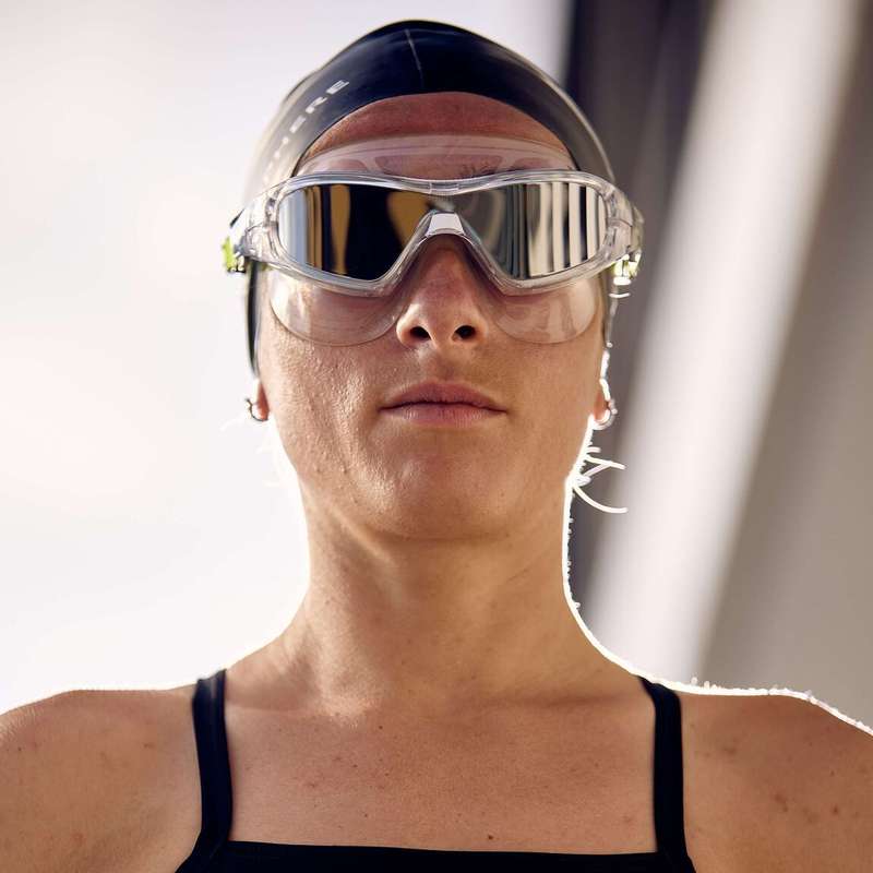Aquasphere Vista Pro - Silver Titanium Mirrored Lens - Yellow Swim Mask