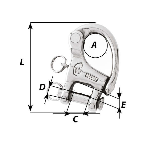 Wichard HR Snap Shackle with Clevis Pin - Length: 86 mm