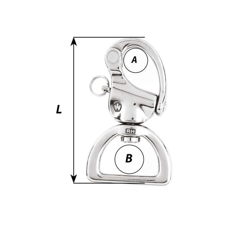 Wichard HR Snap Shackle with Webbing Swivel - Length: 80 mm