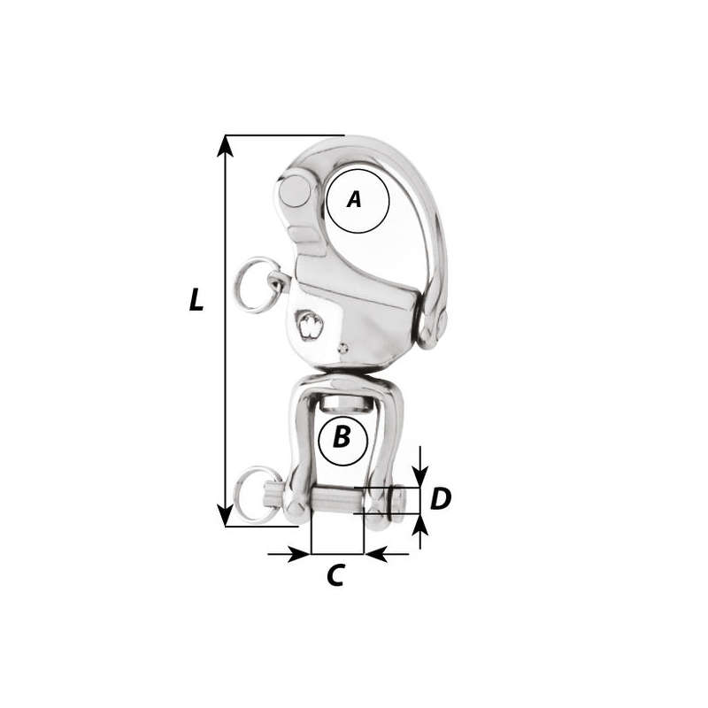 Wichard HR Snap Shackle - With Clevis Pin Swivel - Length: 120 mm
