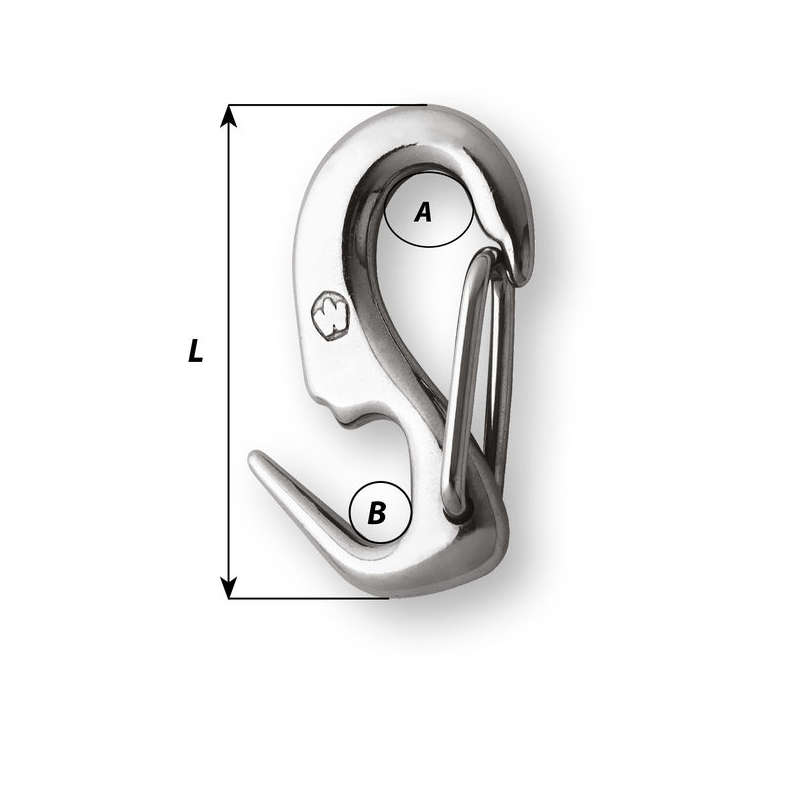 Wichard Stainless Steel One Hand Sail Snap - Length: 50mm