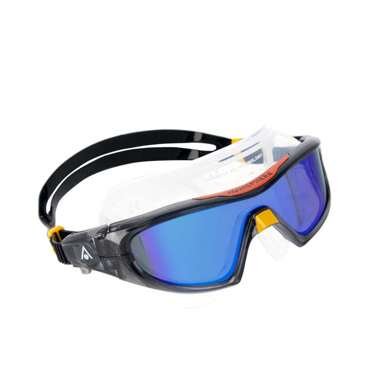 Aquasphere Vista Pro - Indigo Titanium Mirrored Lens - Grey/Orange Swim Mask