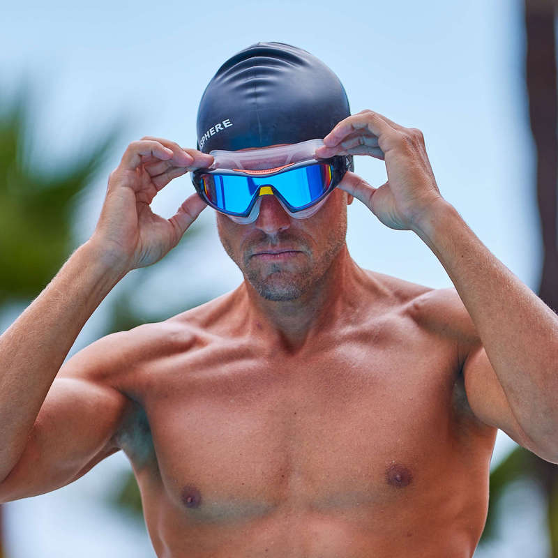 Aquasphere Vista Pro - Indigo Titanium Mirrored Lens - Grey/Orange Swim Mask