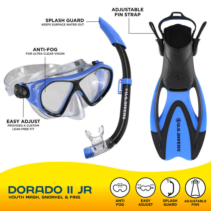 U.S. Divers Dorado II - Junior Snorkeling Set - Blue/Black