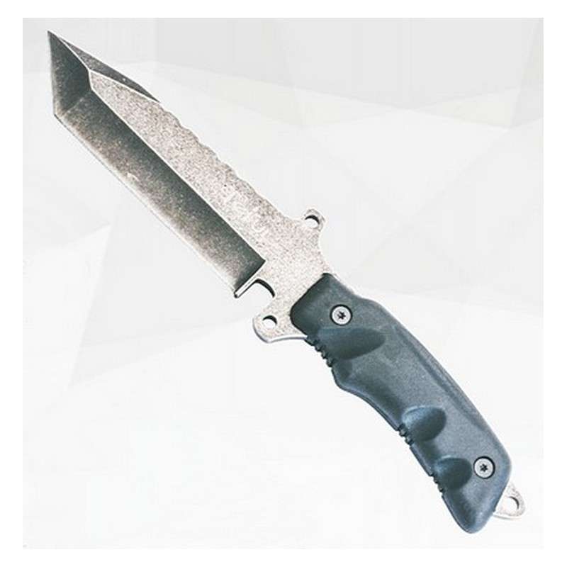 TEKUT HK2605 STONEWASH KNIFE W/TANTO BLADE 265MM FIXED BLADE
