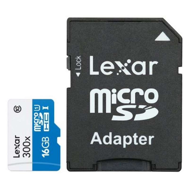 Lexar SD Micro High Speed 300x 16GB + SD Adapter