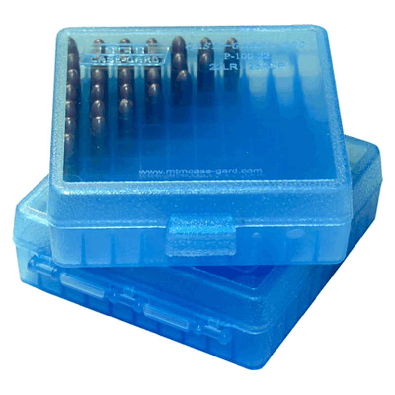 MTM Ammo Box  100 Rd 9mmp/ 380 Acp Blue