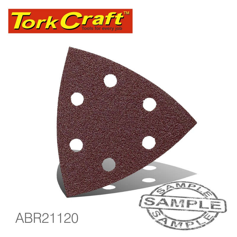 Tork Craft Sanding Triangle Velcro Sheet 120grit 94 X 94 X 94mm 5/Pack With Holes