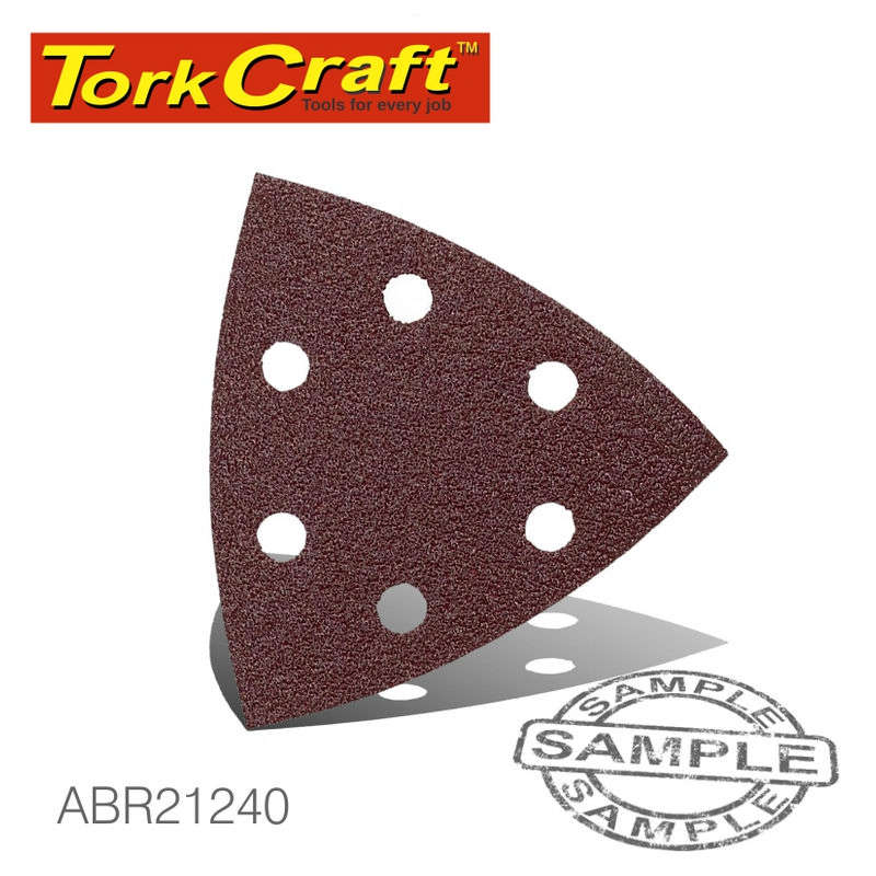 Tork Craft Sanding Triangle Velcro Sheet 240grit 94 X 94 X 94mm 5/Pack With Holes