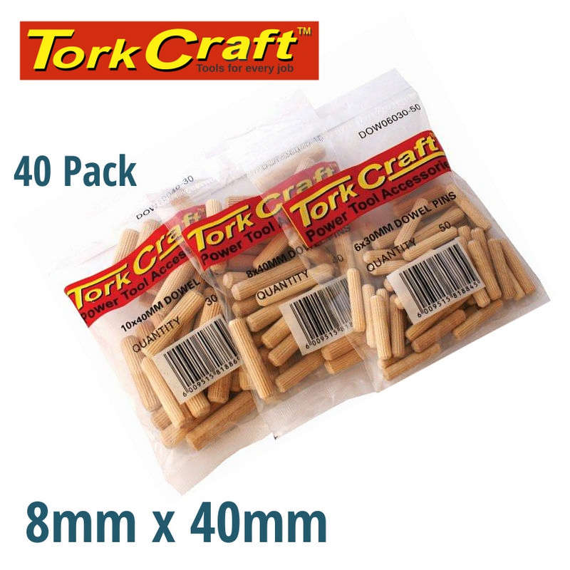 Tork Craft Dowels 8 X 40mm 40 Per Bag