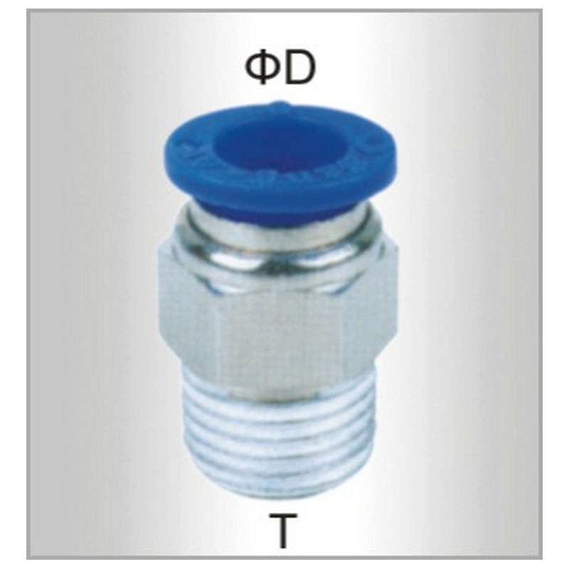 Air Craft Pu Hose Fitting Straight Stud 8mm-1/8 M