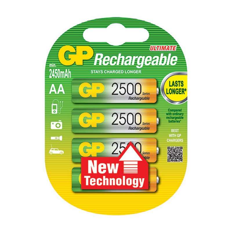 GP AA 2500 MAH NIMH 4 Pack Batteries