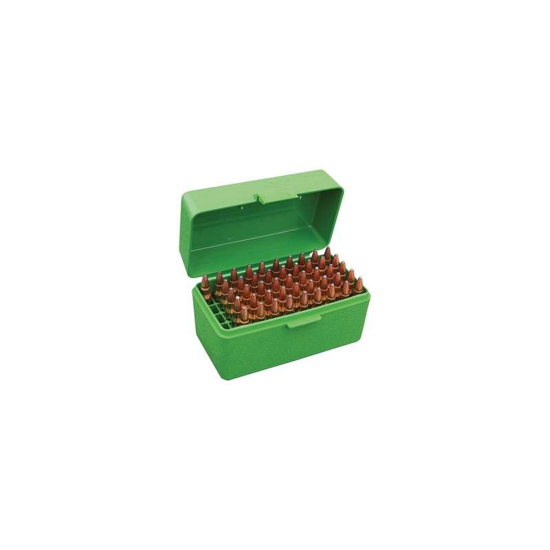 MTM AMMO BOX 50 RD RIFLE FLIP-TOP GREEN