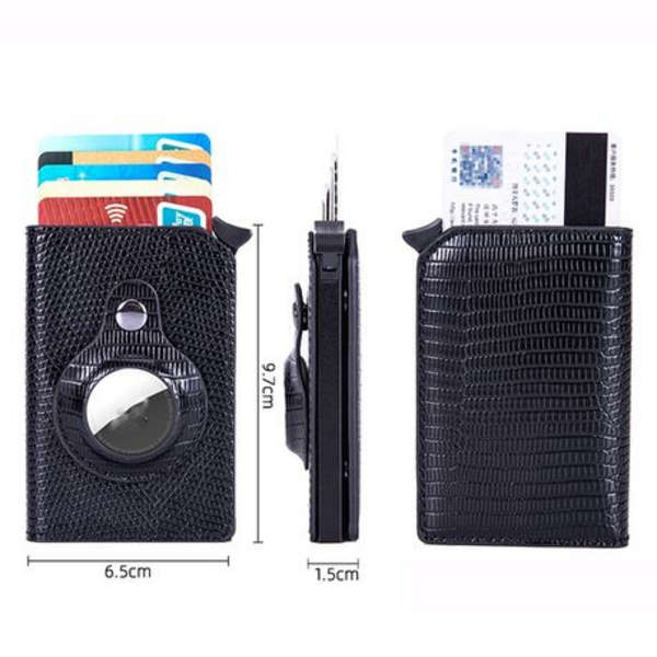 T4U PU Leather Pop-Up Card Holder with RFID Protection &amp; Airtag Holder
