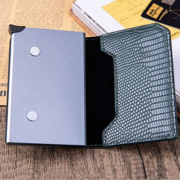 T4U PU Leather Pop-Up Card Holder with RFID Protection &amp; Airtag Holder