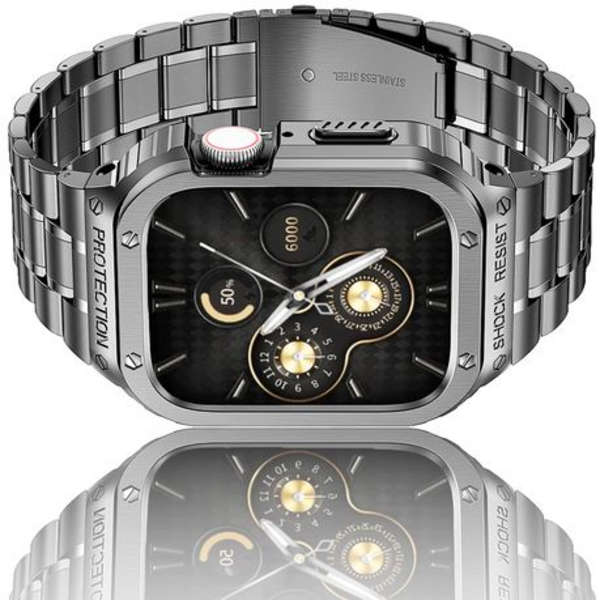 LOBO Stainless Steel Case with Integrated Straps for Apple Watch Ultra 49mm