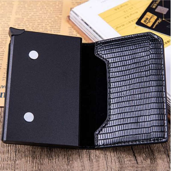 T4U PU Leather Pop-Up Card Holder with RFID Protection &amp; Airtag Holder