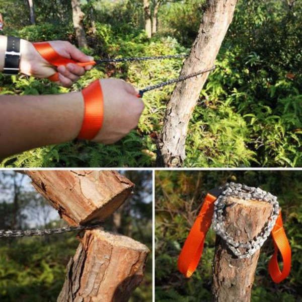 Survival Pocket Hand Chainsaw with Pouch.