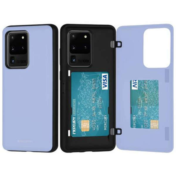 Goospery Card Holder Cover with Magnetic Door for Samsung Note 20 Ultra 6.9 - Lavender on Black