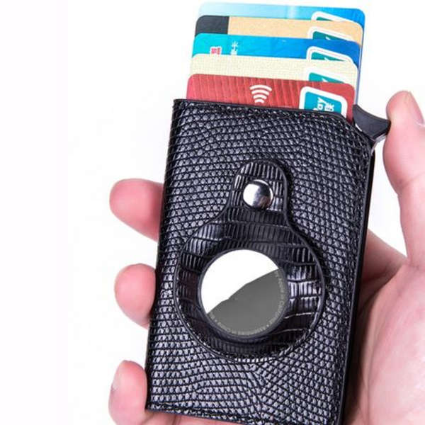 T4U PU Leather Pop-Up Card Holder with RFID Protection &amp; Airtag Holder