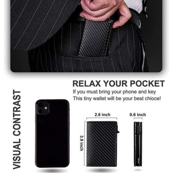 T4U Genuine Leather Pop-Up Credit Card Wallet with Airtag Holder